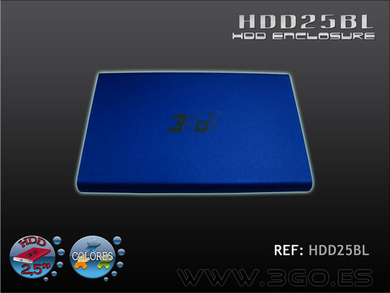 3GO HDD25BL 2.5Zoll Blau Speichergehäuse