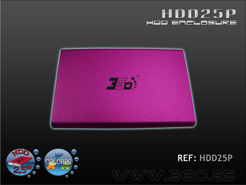 3GO HDD25P 2.5Zoll Pink Speichergehäuse