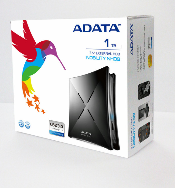 ADATA NH03 Portable USB 3.0 1TB USB Type-A 3.0 (3.1 Gen 1) 1000GB Black external hard drive