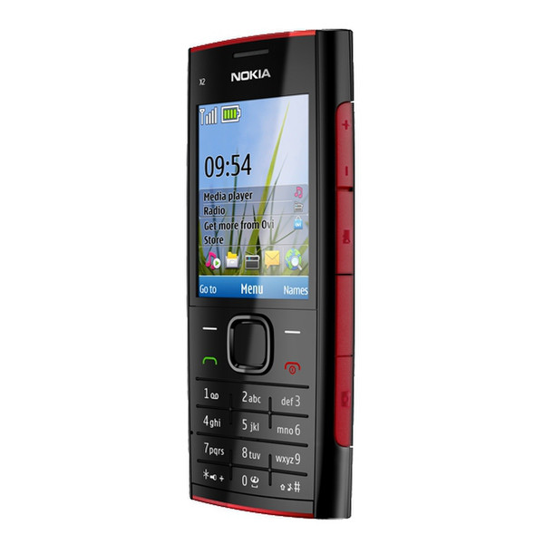 Nokia X2-00 Single SIM Schwarz, Rot Smartphone