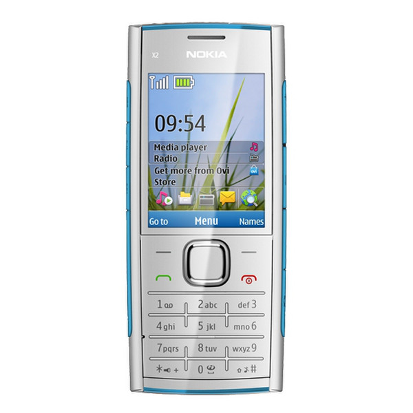 Nokia X2-00 Одна SIM-карта Синий, Белый смартфон