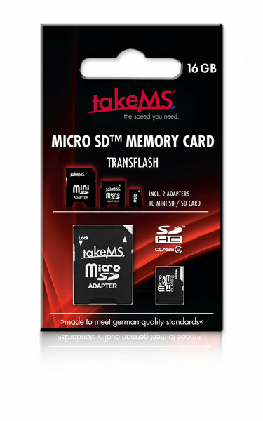 takeMS 16GB MicroSDHC + Adapter 16GB MicroSDHC memory card