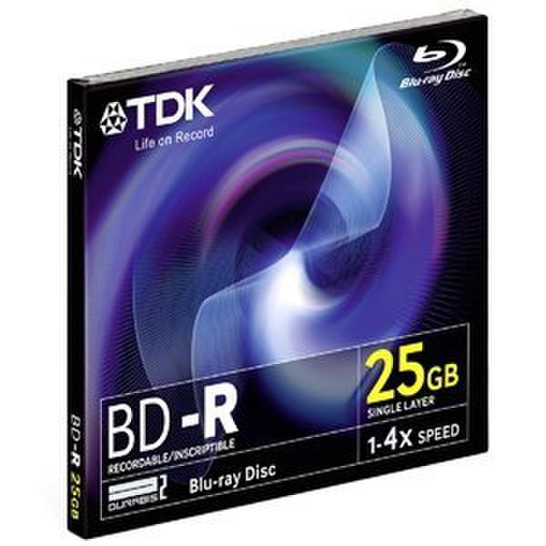 TDK BD-R 25GB 4x Single Layer Write-Once Blu-ray Disc 25GB BD-R 1Stück(e)