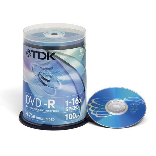 TDK DVD-R 16 x 4.7gb Cakebox 4.7GB DVD-R 100Stück(e)