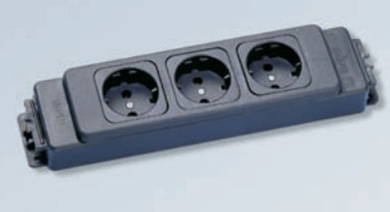 Wipo 04.020.010.0129 3AC outlet(s) Black power extension