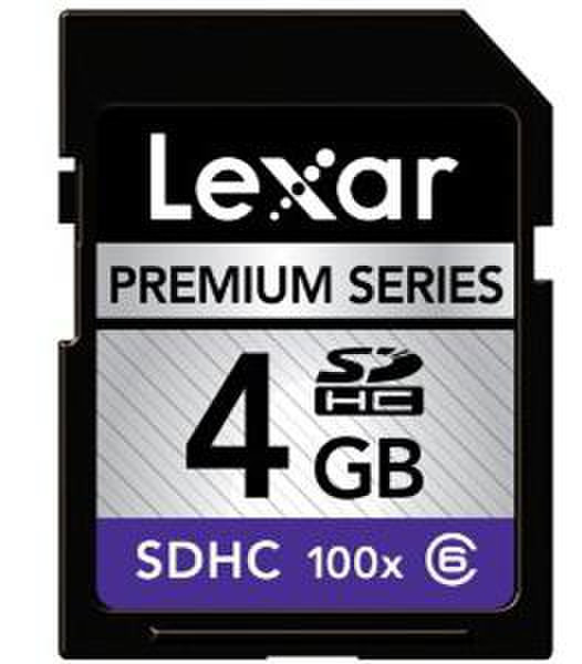 Lexar 4GB Premium 100x SDHC 4ГБ SDHC Class 6 карта памяти