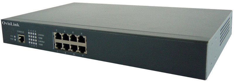 OvisLink OV-2008 gemanaged L2 Grau Netzwerk-Switch