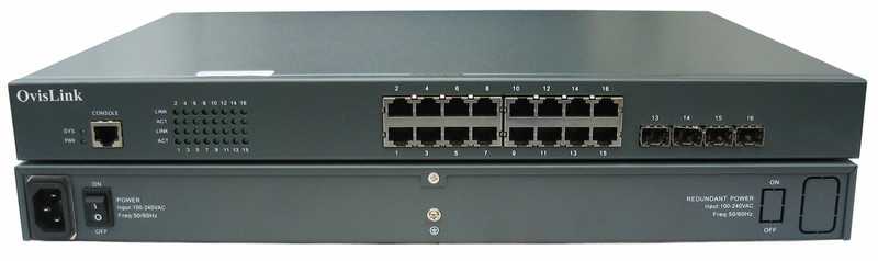 OvisLink OV-2516 gemanaged L2 Schwarz Netzwerk-Switch