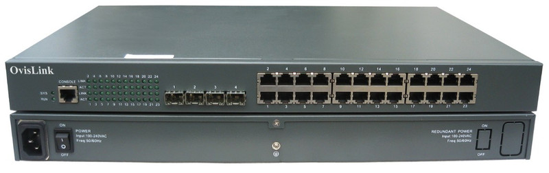 OvisLink OV-2524 gemanaged L2 Grau Netzwerk-Switch