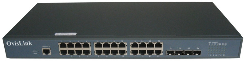 OvisLink OV-2528 gemanaged L2 Grau Netzwerk-Switch