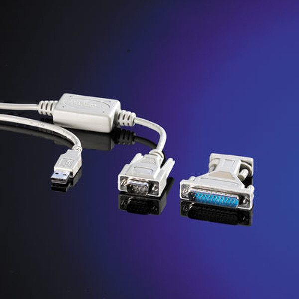Value Converter Cable USB to Serial Серый кабельный разъем/переходник