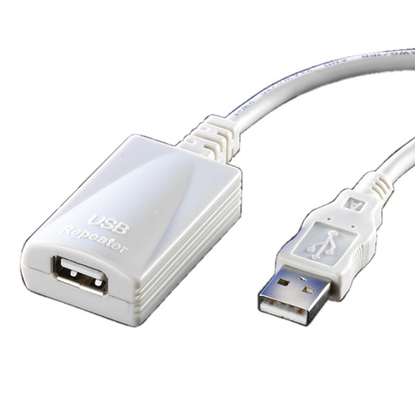 Value USB 2.0 Extender, 1 Port, grey 5 m кабельный разъем/переходник