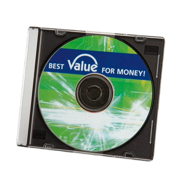 Value CD Slim Case Single, 5.2 mm, black 5 pcs. optical disc stand