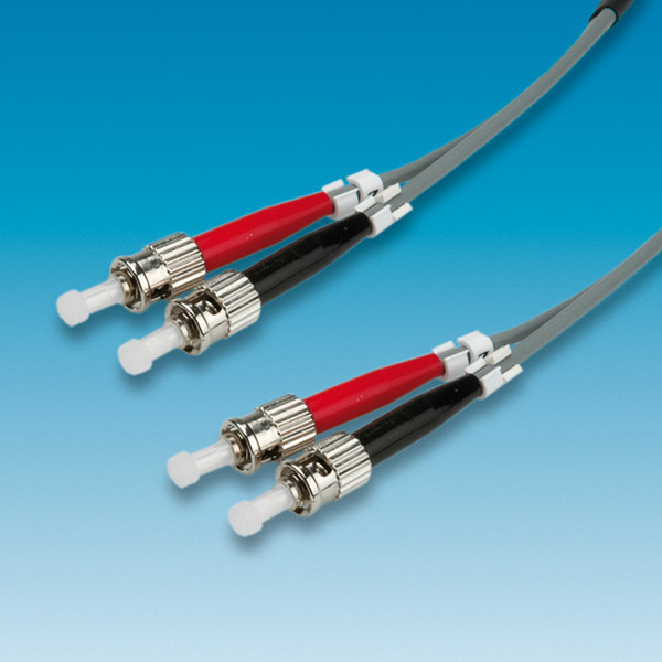 Value Fibre Optic Jumper Cable 50/125µm ST/ST, grey 1 m