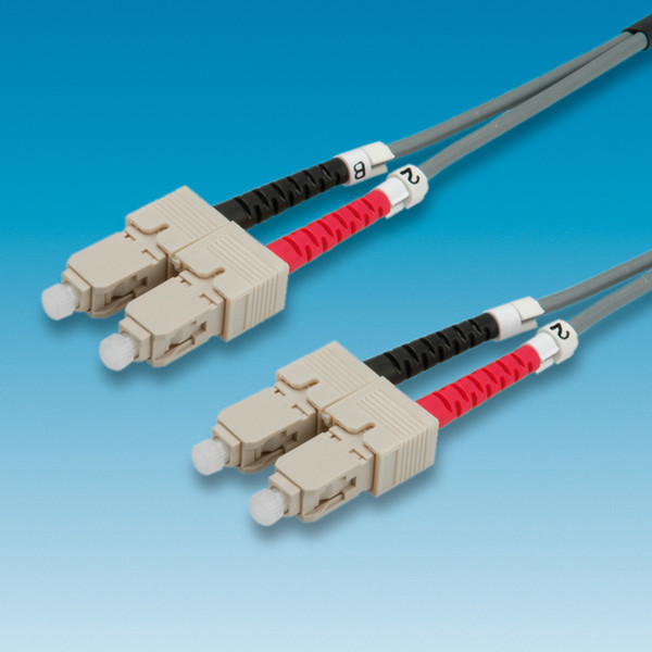 Value Fibre Optic Jumper Cable 50/125µm SC/SC, grey 1 m