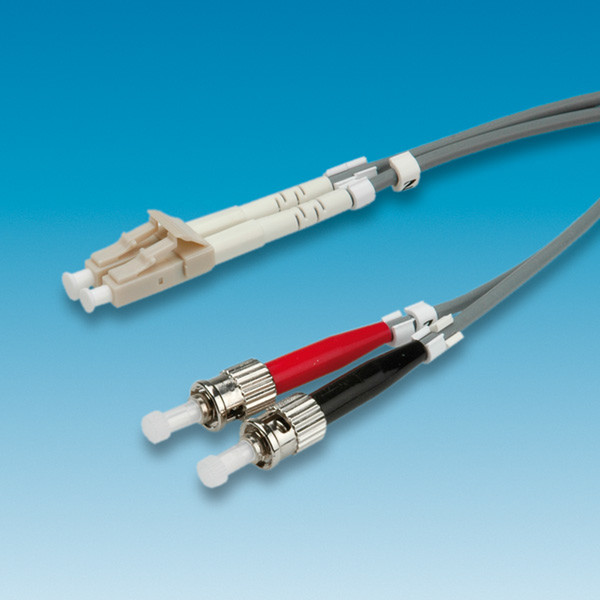 Value Fibre Optic Jumper Cable 50/125µm LC/ST, grey 1 m