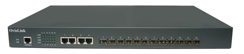 OvisLink OV-3512F-2AC ungemanaged L3 Schwarz Netzwerk-Switch