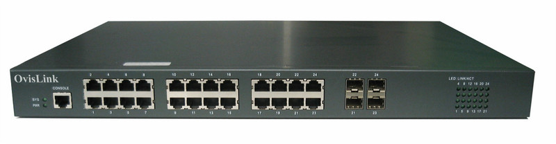 OvisLink OV-3728SF gemanaged L3 Schwarz Netzwerk-Switch