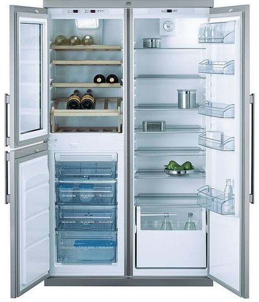 AEG S-75598-KG1 Отдельностоящий A+ Нержавеющая сталь side-by-side холодильник