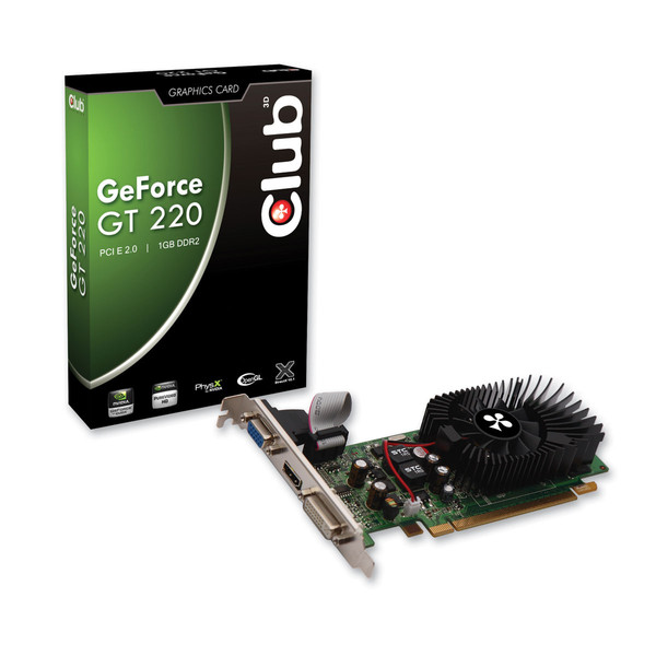 CLUB3D CGNX-G2224LCI GeForce GT 220 1GB GDDR2 graphics card