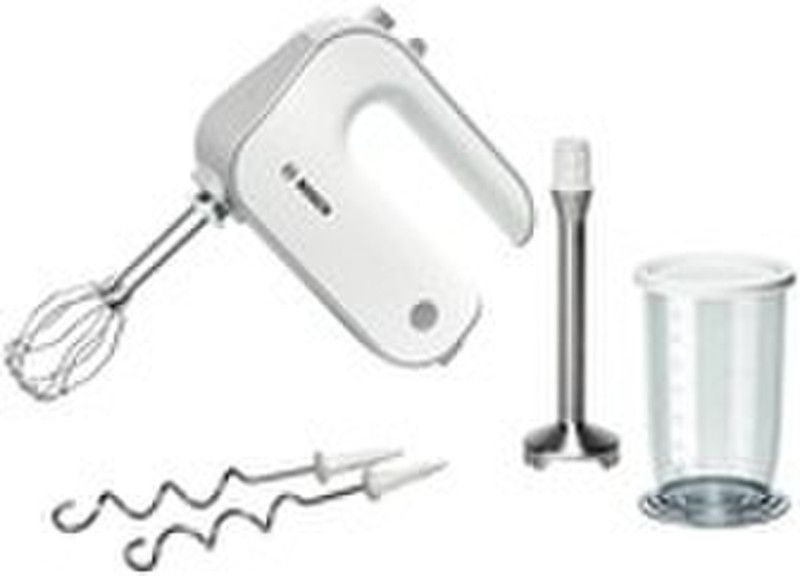 Bosch MFQ4070 Hand mixer 500Вт Cеребряный, Белый миксер