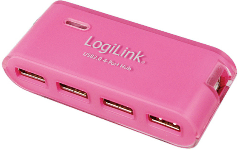 LogiLink UA0087 480Мбит/с Розовый хаб-разветвитель