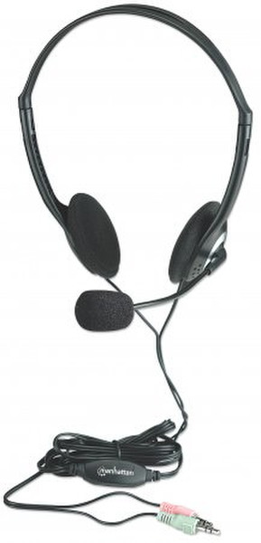 Manhattan 164429 Binaural Head-band Black,Silver headset