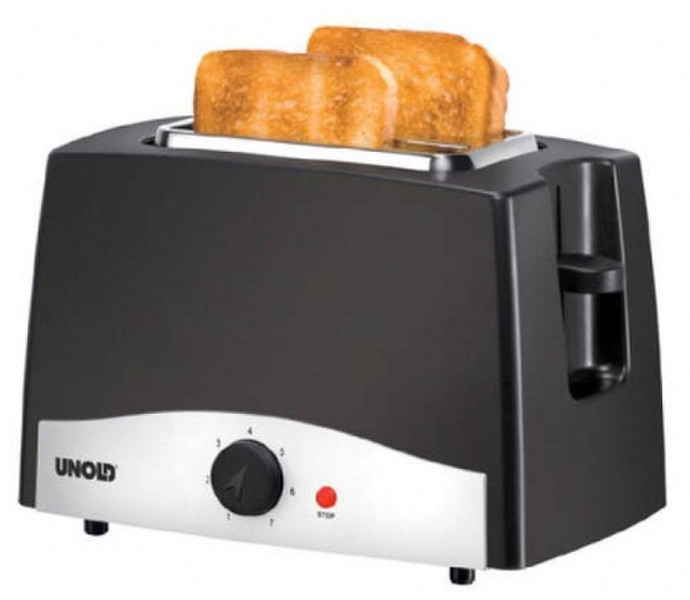 Unold Toaster Silver Wave 2ломтик(а) 800Вт Антрацитовый, Cеребряный тостер