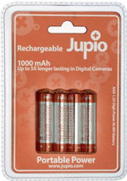 Jupio JUPIOAAA1000 Nickel-Metal Hydride (NiMH) 1000mAh rechargeable battery