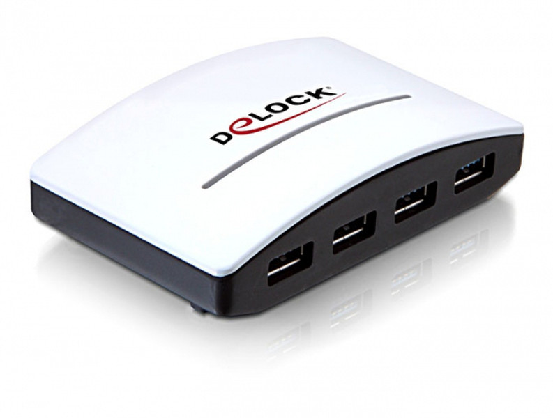 DeLOCK USB 3.0 External HUB 4 Port 5000Мбит/с Черный, Белый хаб-разветвитель