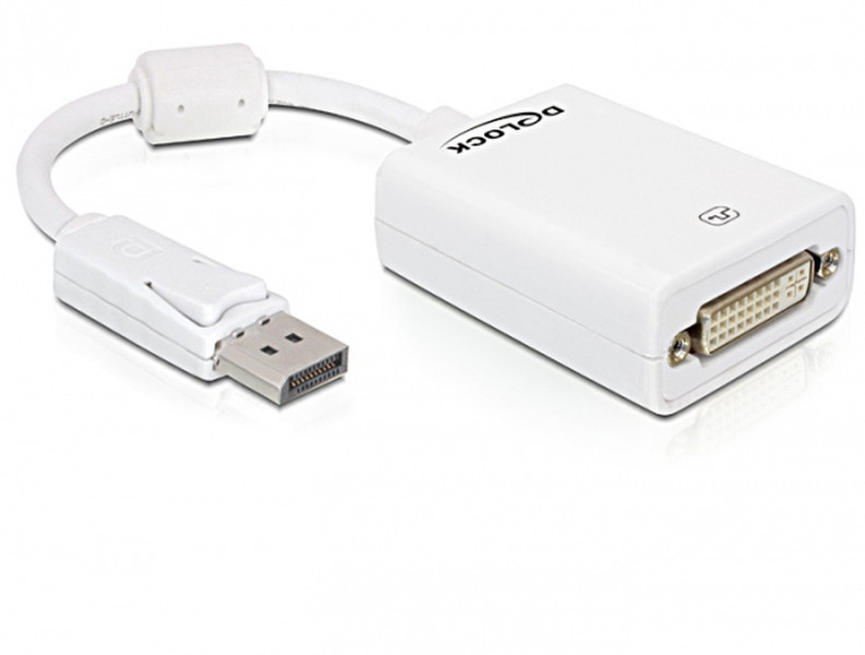 DeLOCK 61765 DisplayPort DVI-I White cable interface/gender adapter