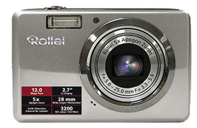 Rollei Compactline 350 Kompaktkamera 12MP 4000 x 3000Pixel Silber