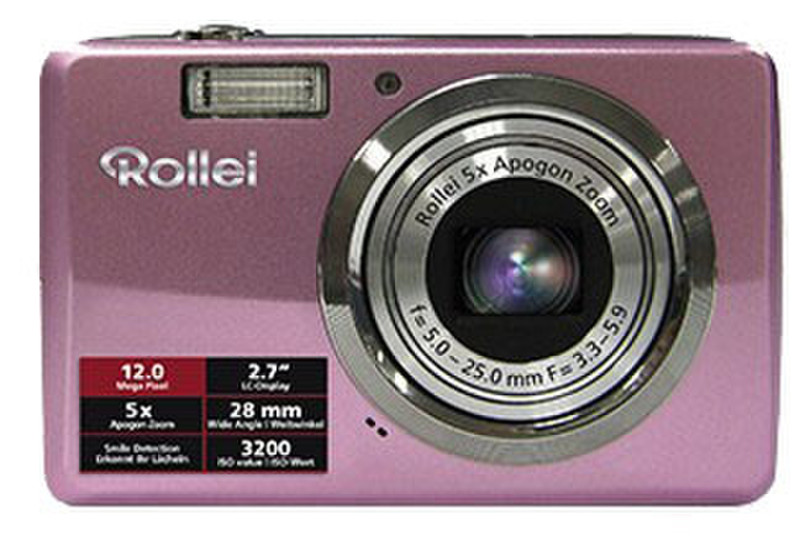Rollei Compactline 350 Kompaktkamera 12MP 4000 x 3000Pixel Pink
