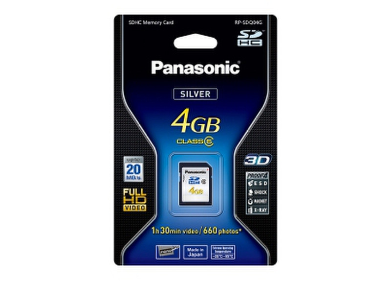 Panasonic RP-SDQ04GE1K 4GB 4GB SDHC memory card