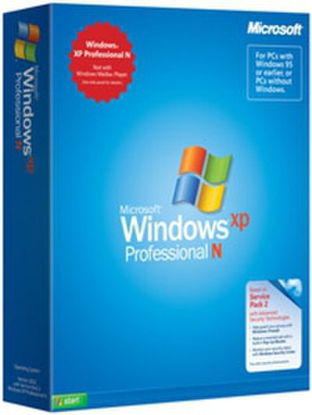 Microsoft Windows XP Professional N, MVL, CD, EEA, SWE