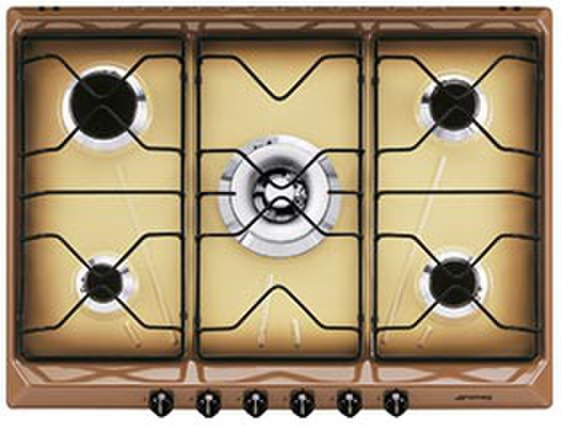 Smeg SRV576TF5 Встроенный Gas hob Коричневый плита