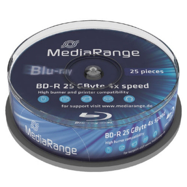 MediaRange MR503 25ГБ BD-R 25шт чистые Blu-ray диски