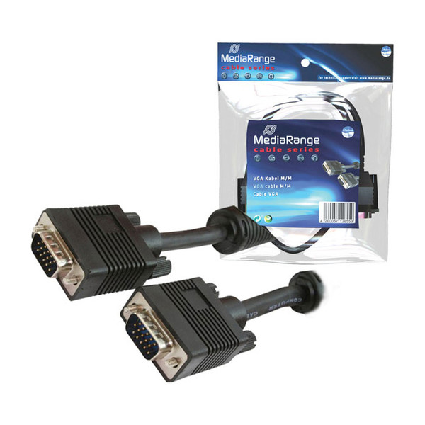 MediaRange MRCS115 10m VGA (D-Sub) VGA (D-Sub) Schwarz VGA-Kabel