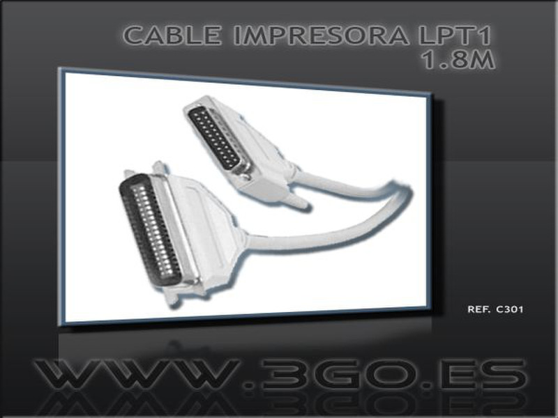 3GO C301 1.8м Бежевый кабель для принтера