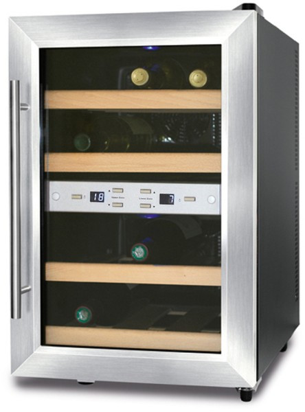 Caso Wine Duett 12 Отдельностоящий Термоэлектрический винный шкаф Черный 12бутылка(и) D