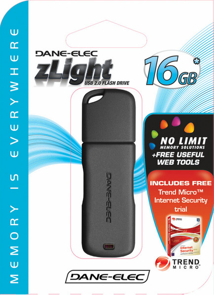 Dane-Elec 16GB zLight NoLimit 16GB USB 2.0 Typ A Grau USB-Stick