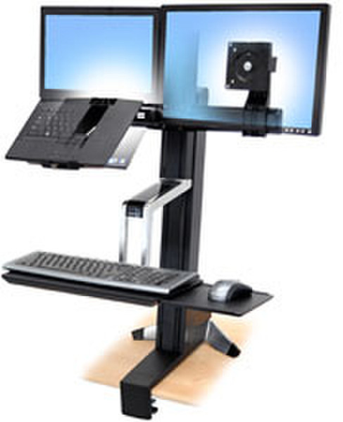Ergotron WorkFit-S, LCD & Laptop Sit-Stand Workstation White computer desk