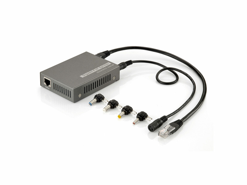 LevelOne POS-3000 Power over Ethernet (PoE) Черный сетевой разделитель