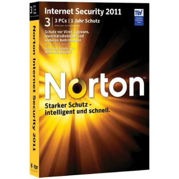 Symantec Norton Internet Security 2011 3Benutzer 1Jahr(e) Deutsch