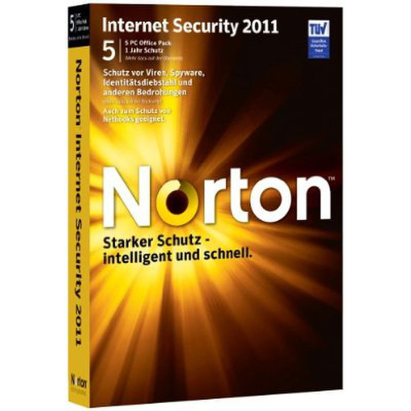 Symantec Norton Internet Security 2011 5Benutzer 1Jahr(e) Deutsch