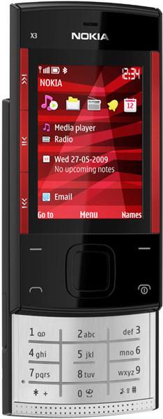 Nokia X3-00 Одна SIM-карта Черный, Красный смартфон