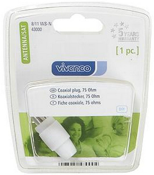 Vivanco 8/11 WS-N Coaxial White cable interface/gender adapter