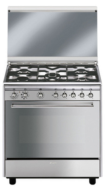 Smeg SX81M-1 Freestanding Gas hob B Stainless steel cooker