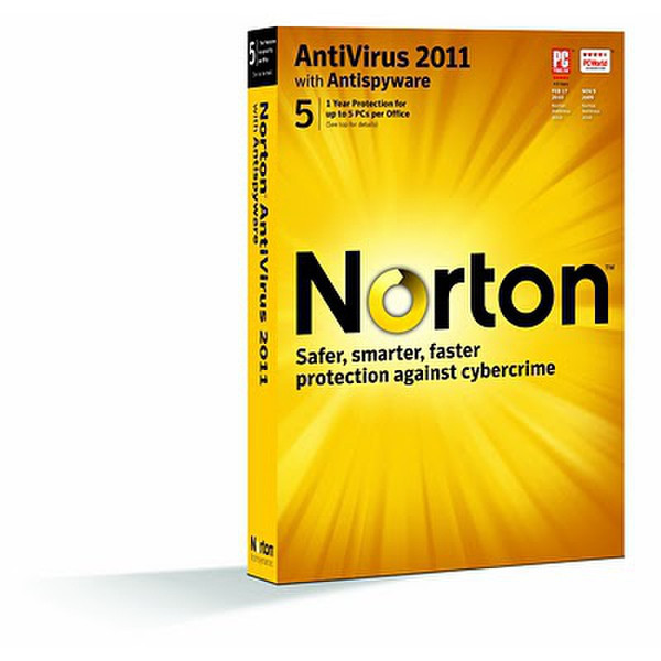 Symantec Norton AntiVirus 2011, Win, 1u, 5 PC, CD, EN ENG