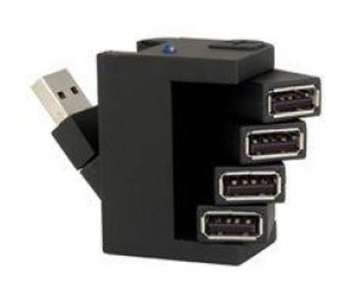 Sabrent USB-4PSH 480Мбит/с Черный хаб-разветвитель